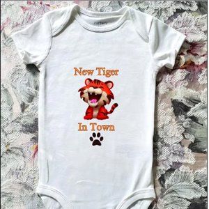 New Tiger in Town 100% Cotton Baby Unisex Onesie | Multiple Sizes | Design B
